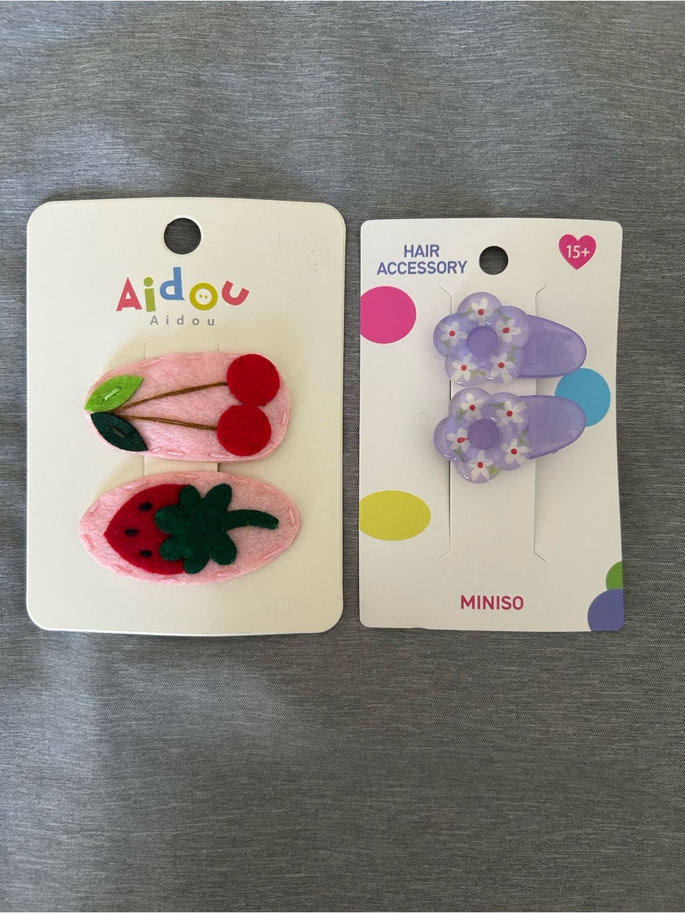 Fruit and Flower Hair Clips - Kids Accessories- Set of 2